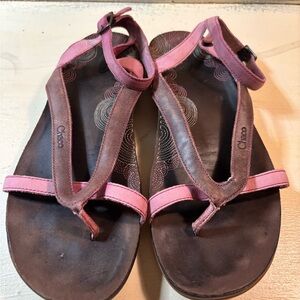 Chaco Women's Sandals with Pink and Brown Accents